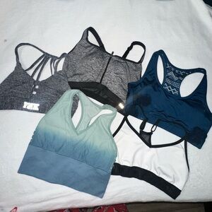 PINK Victoria's Secret Sports Bra Set - Gray, Blue, Green, Black & White